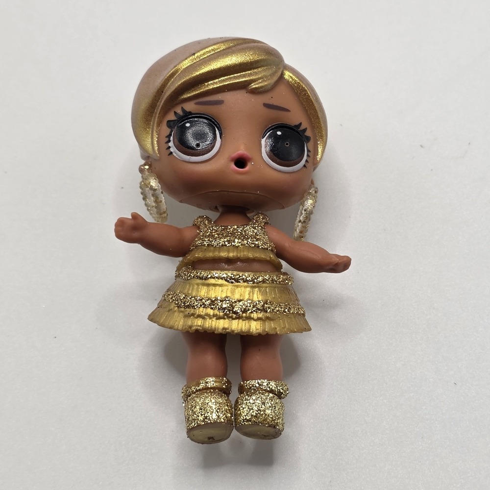 LOL Surprise Doll Gold Glitter‎ Hair Brown Eyes Gold Glitter Outfit MGA